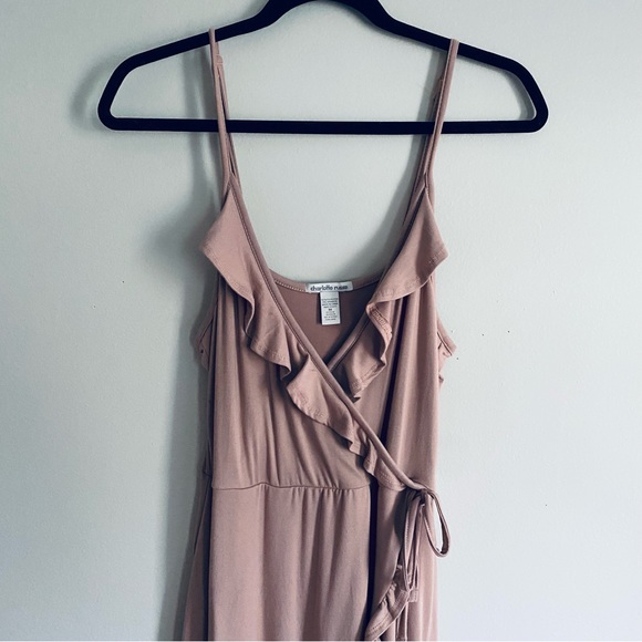 Charlotte Russe Women's Mauve Pink Tank Top Maxi Dress with Ruffles Size Medium - Picture 2 of 10